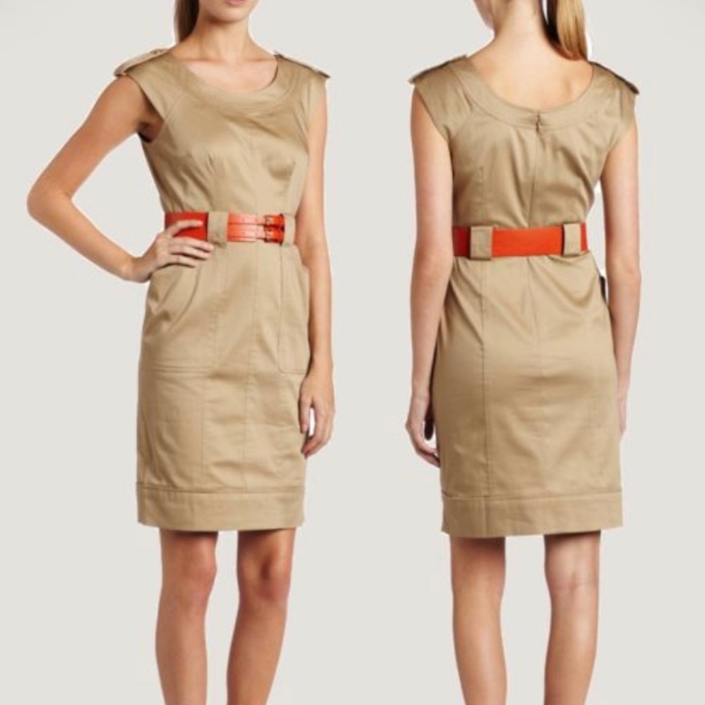 Tan shirt dress